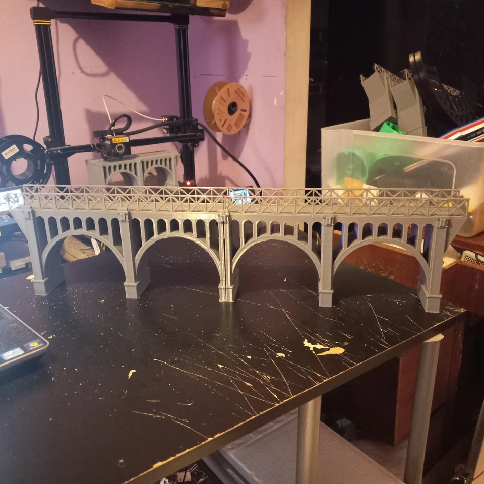 HO Scale Bridge 24-Inch long Viaduct Bridge 3- Inch tall Two Section Bridge - Image 3 of 4