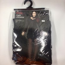 Vampire Crypt Countess Vampiress Black Dress Adult Women Vampire Costume S/M 2-8