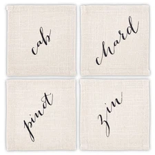 Santa Barbara Design Studio Cream Fabric Cocktail Napkin Set of Four