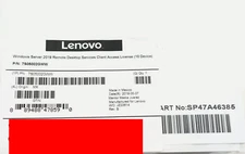 ✅ Lenovo Microsoft Server 2019 Remote Desktop License - 10 CALs - 7S05002GWW