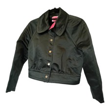 Kate Spade Bnwt Party Satin Cropped Green Jacket Uk 10 Us 6 Rrp £350