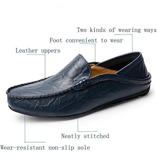 Loafers Mens Premium Genuine Leather Shoes Fashion Slip On Driving Shoes Casual - Picture 12 of 30