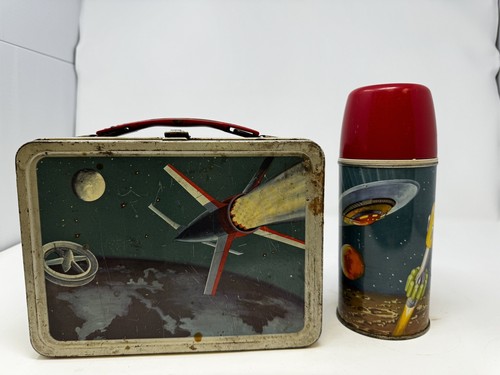 1958 Vintage Space Themed Lunchbox with Thermos