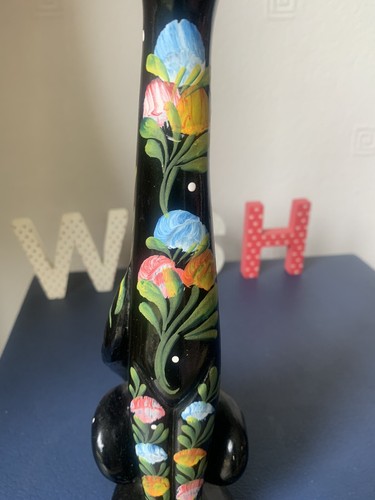 Vintage Black Cat Long Neck Large Figurine Ornament Lucky Mid Century Gift - Picture 3 of 11