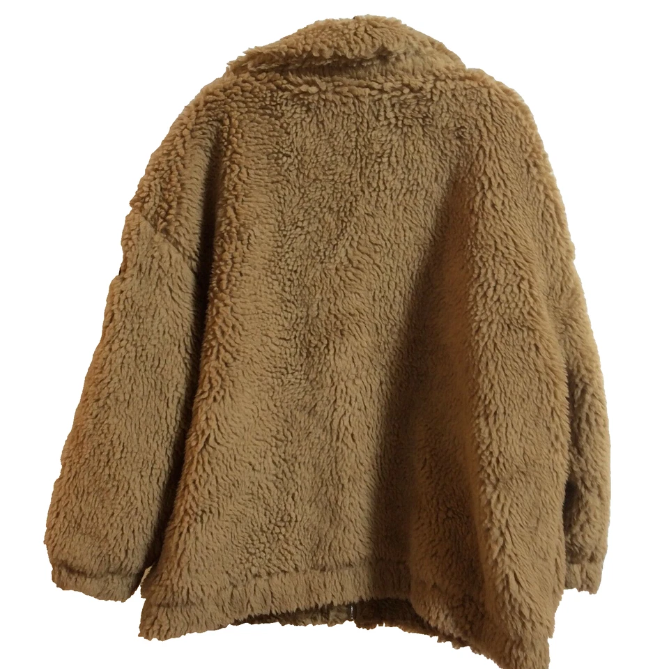 Tommy Hilfiger Chaqueta Sherpa Mujer Talla XL Marrón Camel Manga Larga Suave Foto 2 de 4
