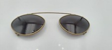 Vintage Fossil Claudette Gold Metal Oval Clip-On Sunglasses Hong Kong
