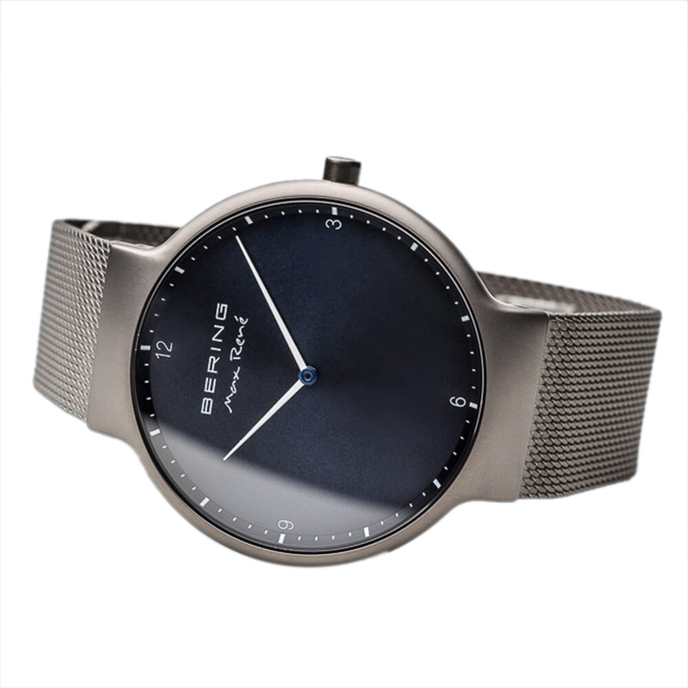 Bering Time Max René Brushed Grey Steel Case & Blue Dial Men's