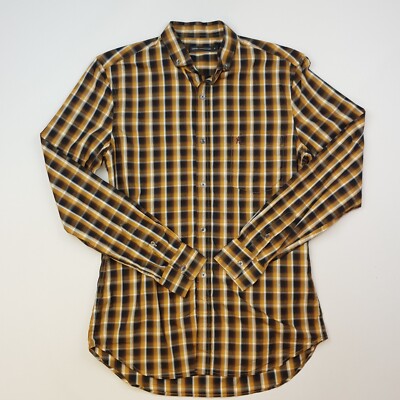 French Connection Herren Hemd Small Regular Fit Mehrfarbig Kariert Stretch