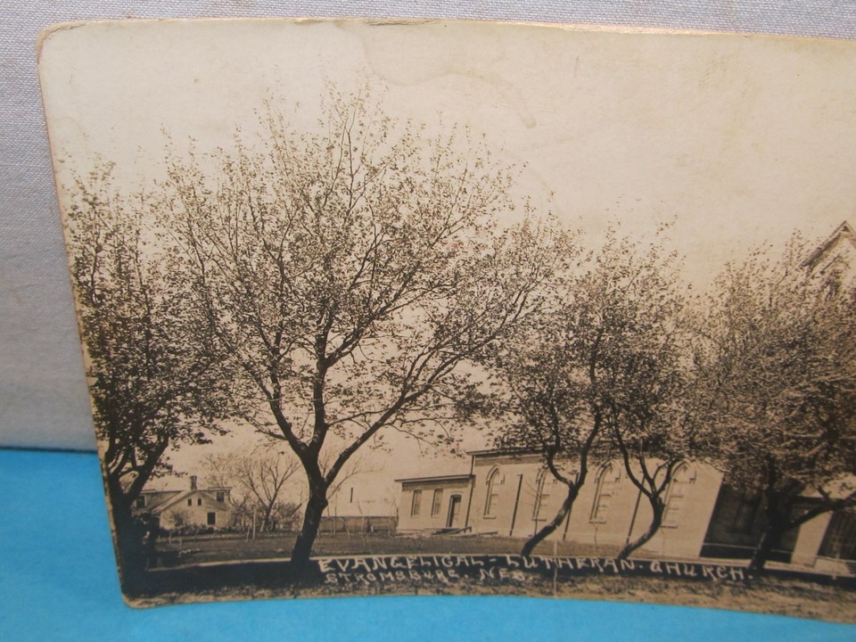 Vintage RPPC LUTHERAN CHURCH Stromsburg Nebraska Real Photo Postcard
