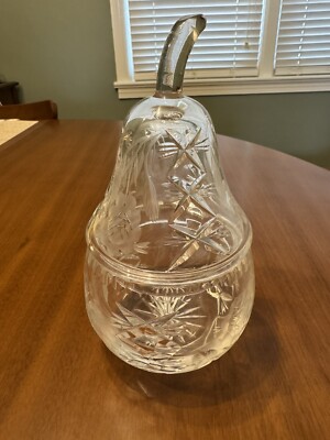 Vintage Crystal Pear Dish