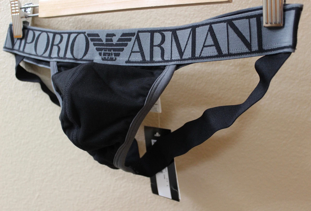 Emporio Armani men Black Magnum Jockstrap jock straps Underwear size XL