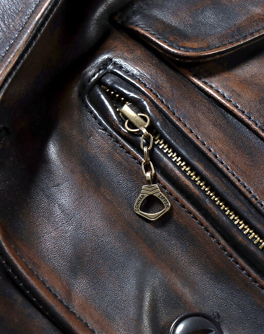 Mens Vintage Style Tea core Horsehide Distressed Leather