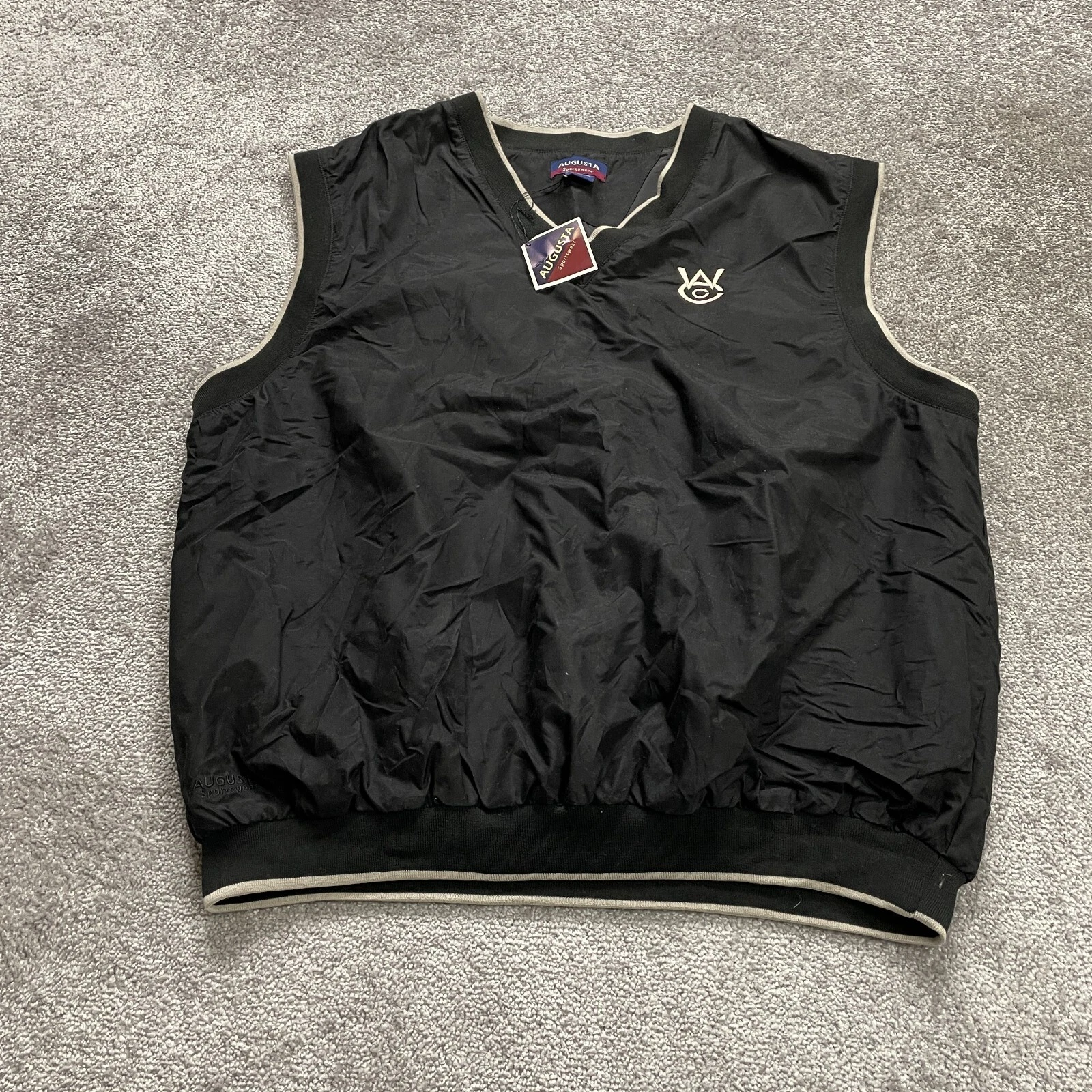 Augusta Sportswear Vest Mens 2XL Black Sleeveless V Neck Softshell Logo NWT New