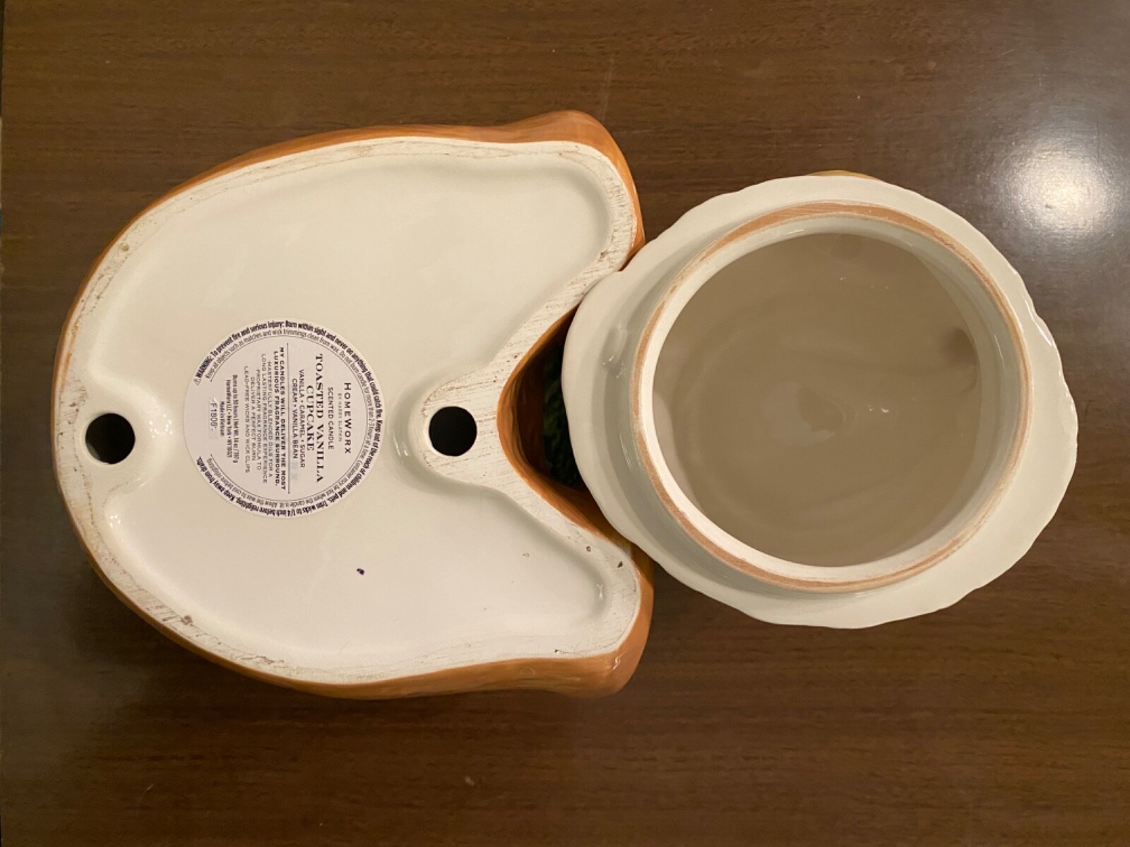 HomeWorx Harry Slatkin Toasted Vanilla Cupcake Candle Santa Bear 11.5