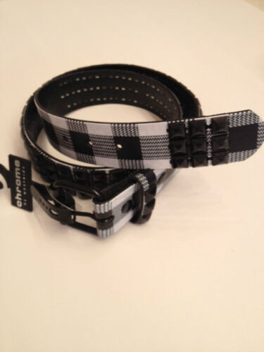 Pre-Owned Chrome Hearts BELT LOOP Cross Ball Button Leather Belt