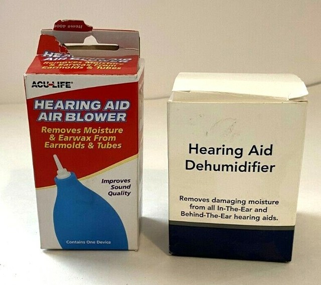 STARKEY HEARING AID DEHUMIDIFIER SILICA GEL & ACULIFE AIR BLOWER