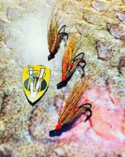 3 V Fly Size 8 Ultimate Gold Body Willie Gunn Double Salmon Flies