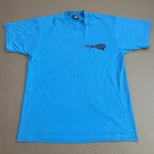 VINTAGE Racquetball League Shirt Adult Large Blue Outdoors 90s Y2K Olympiad Mens