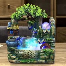 New Rockery Fountain Waterfall Feng Shui Tabletop Water Sound Indoor Desk Decor