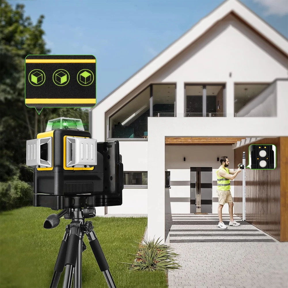 Laser Level for Dewalt 12V 3 Sides*360° Vertical 12 Lines Horizontal Green Light Laser Level for Dewalt 12V 3 Sides*360° Vertical 12 Lines Horizontal Green Light