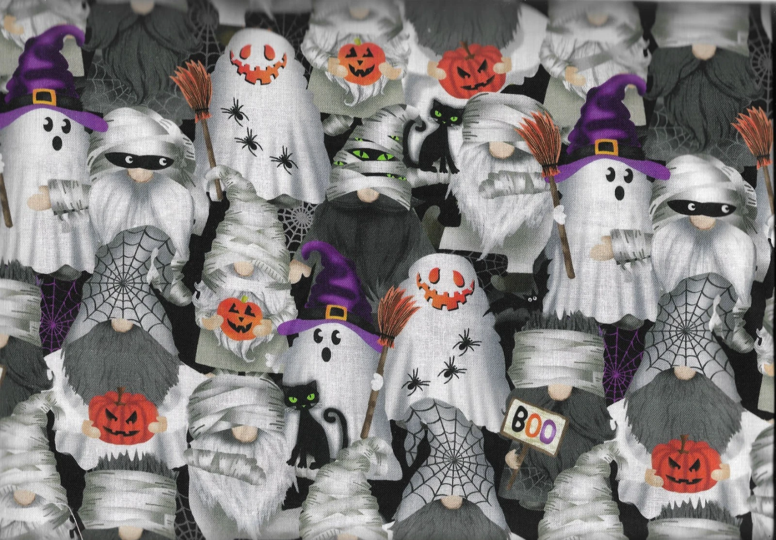 45" 100% cotton Halloween fabric "Scary Gnomes"  by Timeless Treasures