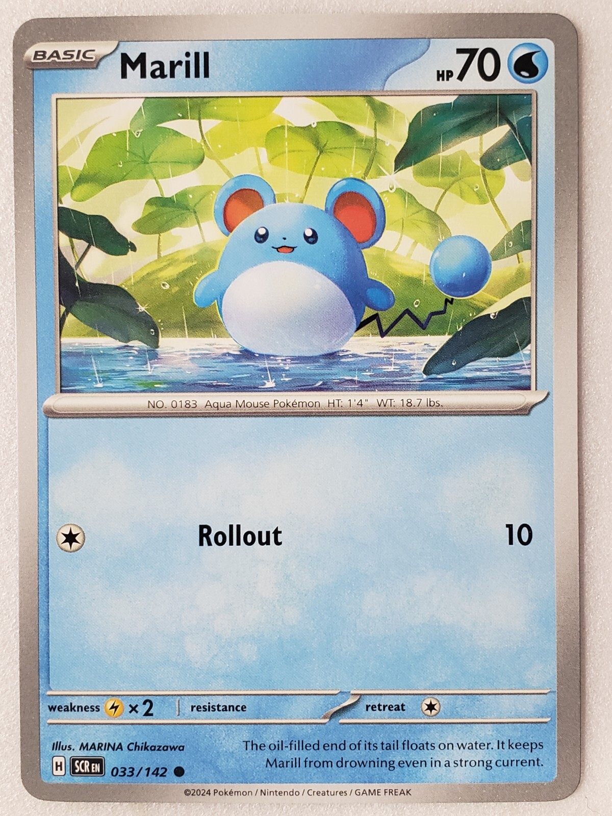 Marill 033/142 NM / M - Stellar Crown Pokemon Card - $2 Combined Shipping
