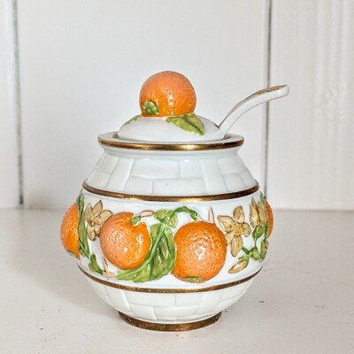 Orange The Franklin Mint Le Cordon Bleu Porzellan Gelee Marmelade mit Löffel
