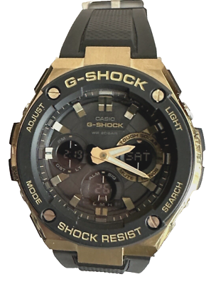Casio 5445 GST-S100G Solar Shock Resist Men's black & gold watch