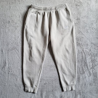 Nike Sportswear Club Fleece Joggers Men's XL Cream White Embroidered Logo