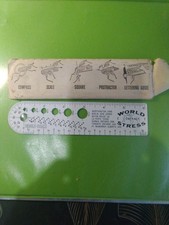 Vintage World Stress Contract Advertising 6" Ruler Compass Scale Square