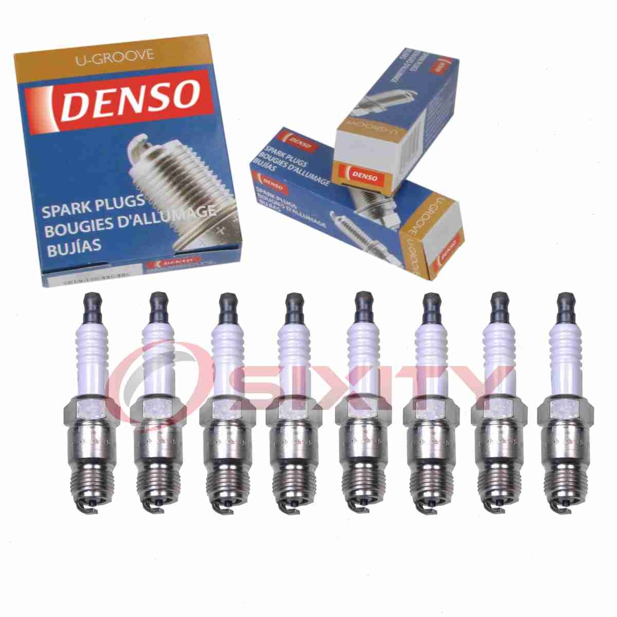 8 pc Denso Standard U-Groove Spark Plugs for 1970 Chevrolet Townsman 6.6L au