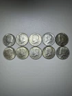 Kennedy Half Dollar 90% Silver Coins Lot of 10 Circulated