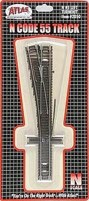 Atlas Code 55 #5 Left Turnout - N Scale Nickel Silver Model Train Track - #2050