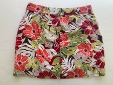 Croft & Barrow Stretch Floral Print Skort Women Sz 6/8 Bright Tropical Golf Casu