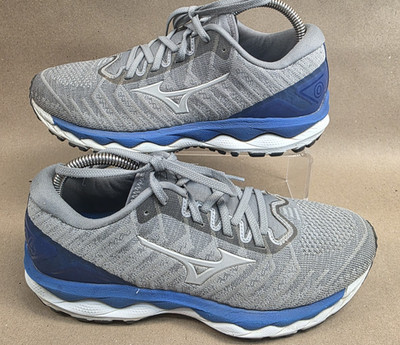 Mizuno (Sz 8.5) Wave Sky 4 Waveknit Shoes Mens Size Gray Running Comfort Walking