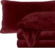 Luxuriously Soft 4-Piece Velvet Plush Flannel Sheet Set - Premium Quality - Cozy