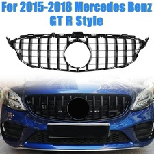 Gt R Style Grill Grille Front Bumper For Mercedes Benz W205 C250 C43 2015-2018