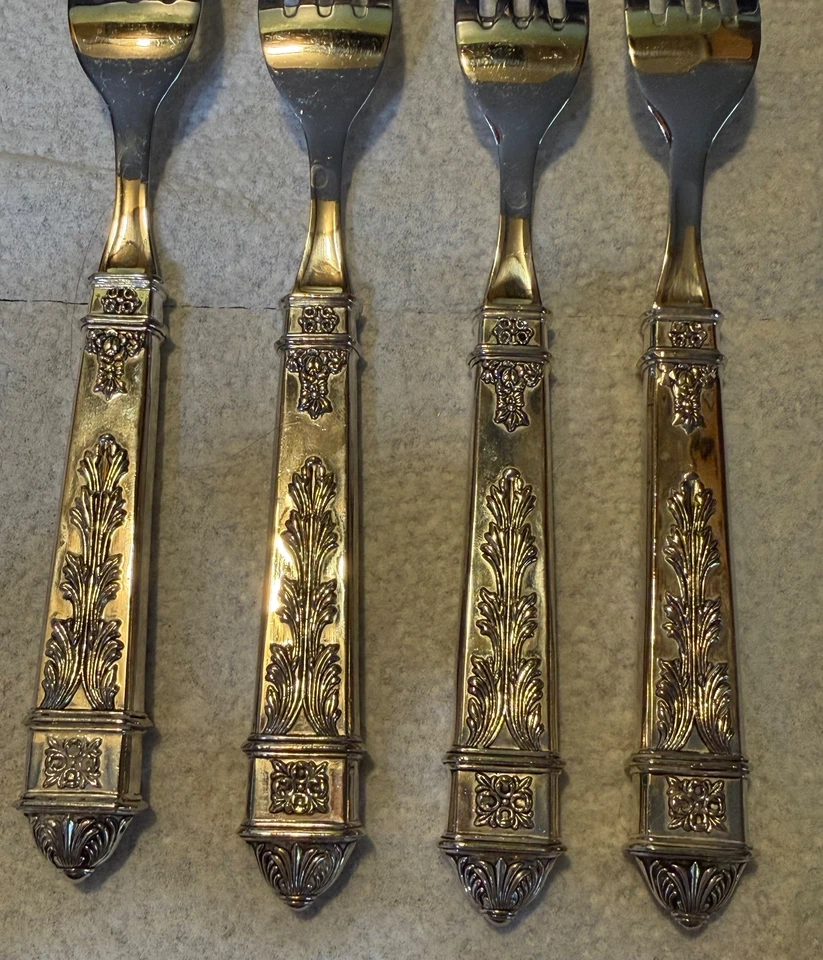 Посеребренные декоративные столовые приборы небольшие вилки - Изображение 3 из 4