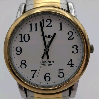 Timex Indiglo Water Resistand WR 30 Silvertone and Goldtone [Works]
