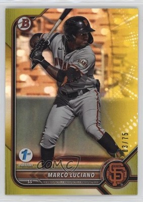 2022 Bowman Draft 1st Edition Yellow Foil 3/75 Marco Luciano #BD-129 9hx