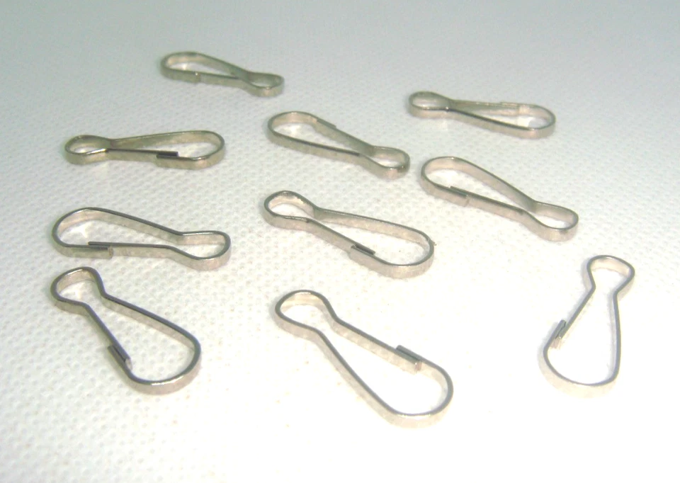 #10 SILVERTONE Cordón Snap Spring Ganchos Cordón Cierre Cremallera Tirador 23 mm 0,90 pulgadas Foto 4 de 4