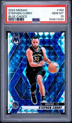 2024 PANINI MOSAIC BLUE CHOICE #163 STEPHEN CURRY #/45 PSA 10 SSP WARRIORS