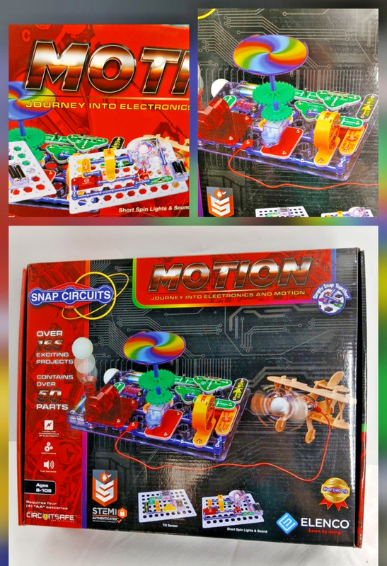 Motion Electronics Discovery Kit SCM-165 Elenco Snap Circuits Ages 8-108
