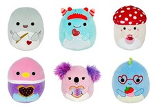 Set 6 Squishmallows 2026 Valentine Squad B Shark Mushroom 5" Mini Plush Doll