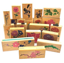 18 BUILD A GARDEN FLOWERS Posh Impressions Rubber Stamps Rose Iris Pansy bg18