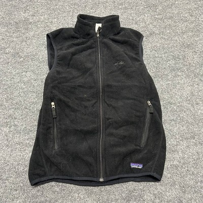 Patagonia Fleece Vest Mens Size M Black Synchilla Full Zip Outdoor Made in USA