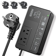 1600W 220V to 110V Voltage Converter, Power Any American Appliances in 220-25...