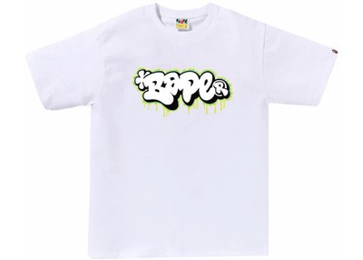 Size L - BAPE Graffiti Logo Tee White BAPE-B767SHHZ 