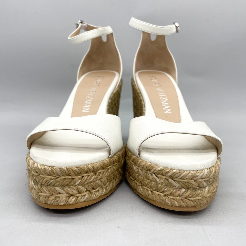 Stuart Weitzman Womens 9.5 Nudistcurve Espadrille Sandals Shoes Platform Wedge - Image 2 of 4
