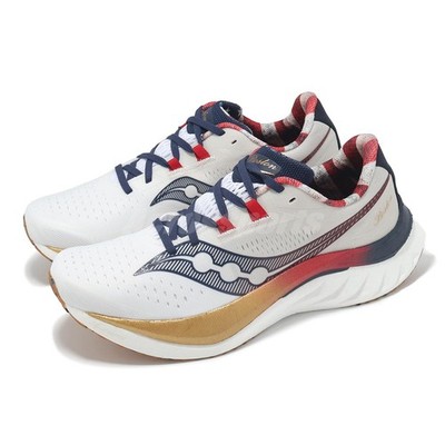 Saucony Endorphin Speed 4 Boston Marathon White Navy Men Racing Shoes S20940-75